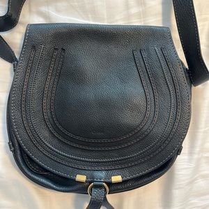Black saddle Chloe bag in size small.